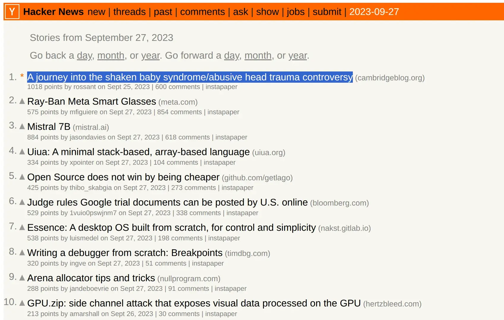 Hacker News #1